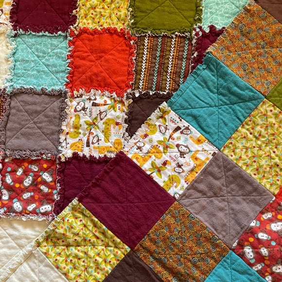 Brand new!!! My sister and I made them. Homemade baby rag quilt - Picture 2 of 2